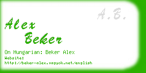 alex beker business card